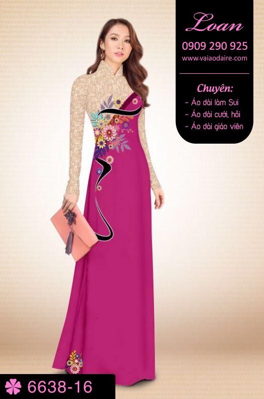 Vải áo dài hoa 3D