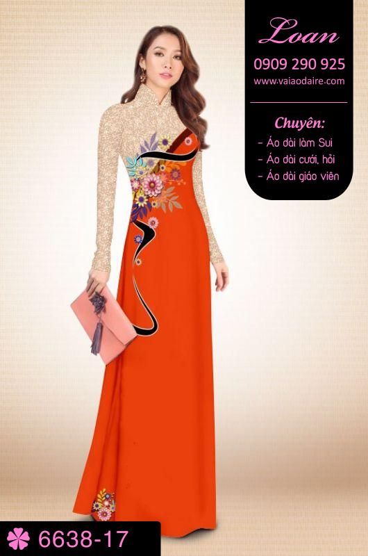 Vải áo dài hoa 3D