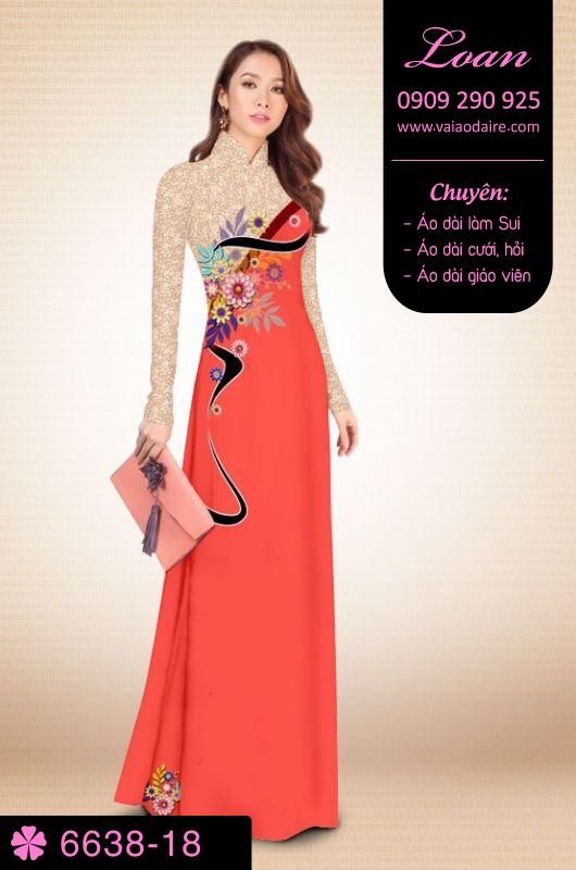 Vải áo dài hoa 3D