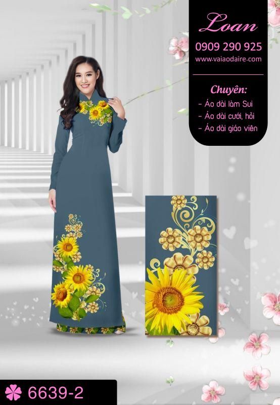 Vải áo dài hoa hướng dương