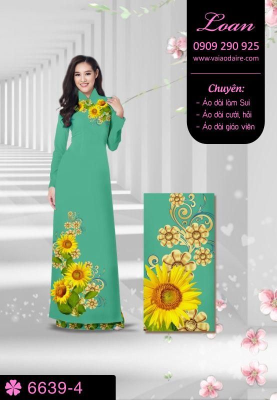 Vải áo dài hoa hướng dương