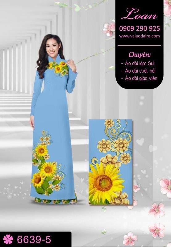 Vải áo dài hoa hướng dương