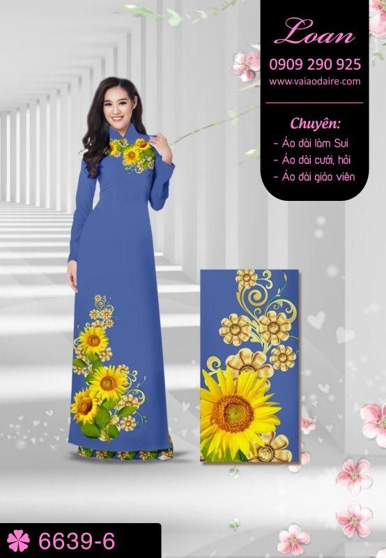 Vải áo dài hoa hướng dương