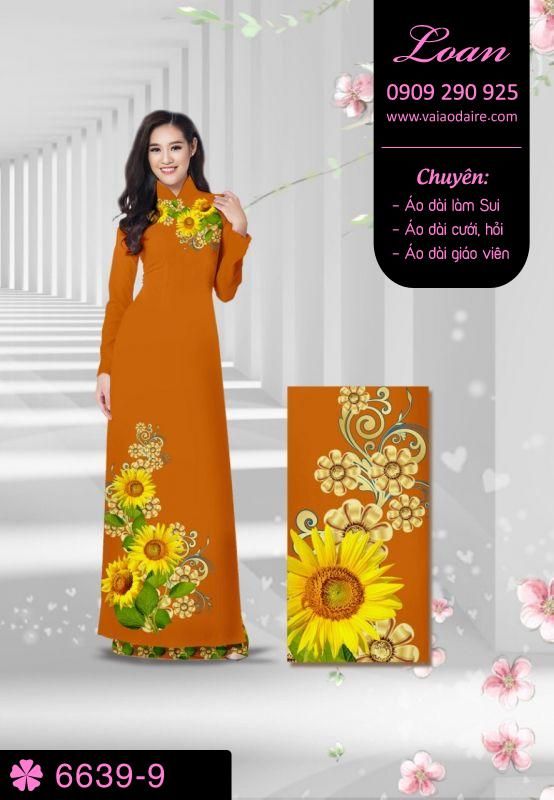 Vải áo dài hoa hướng dương
