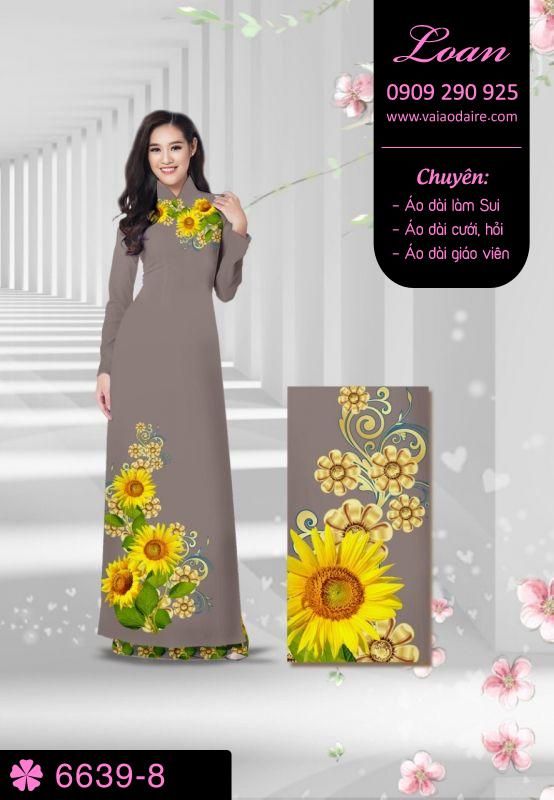 Vải áo dài hoa hướng dương