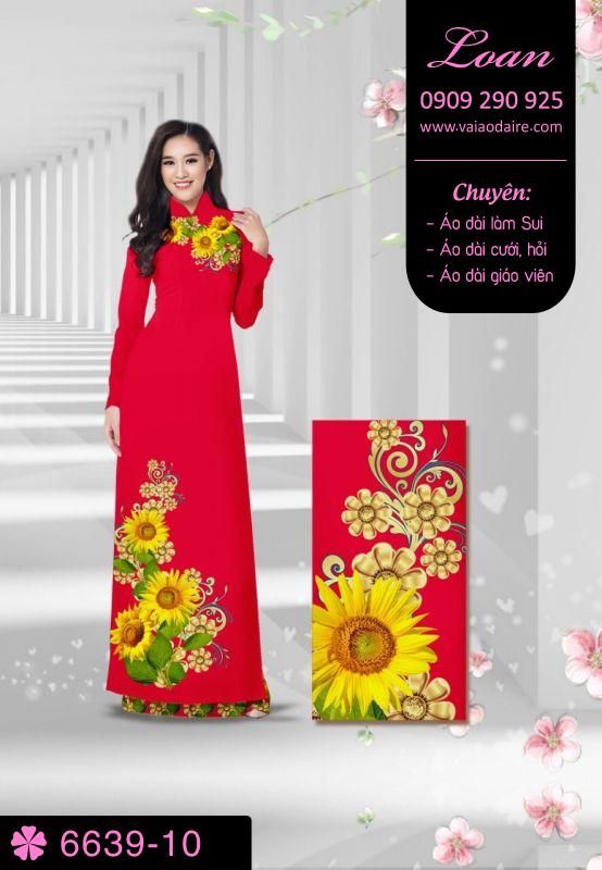 Vải áo dài hoa hướng dương