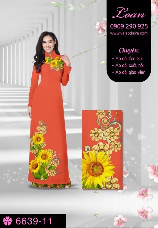 Vải áo dài hoa hướng dương
