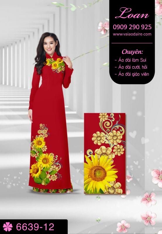 Vải áo dài hoa hướng dương