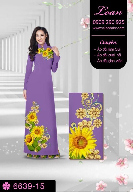 Vải áo dài hoa hướng dương