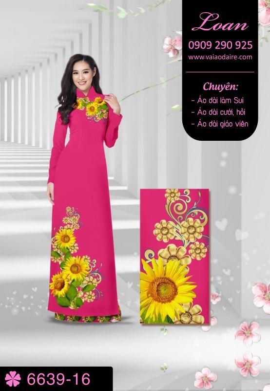 Vải áo dài hoa hướng dương