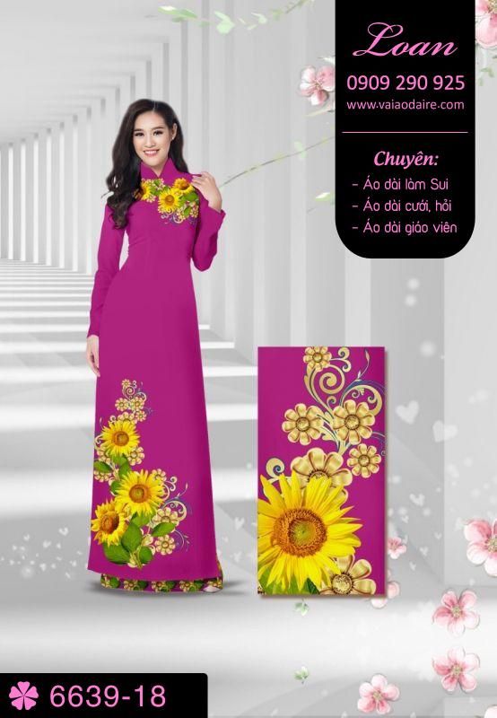 Vải áo dài hoa hướng dương