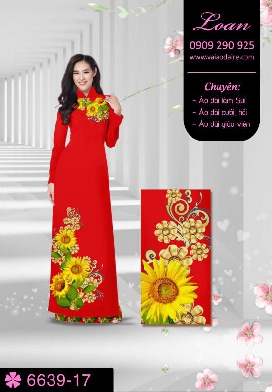 Vải áo dài hoa hướng dương