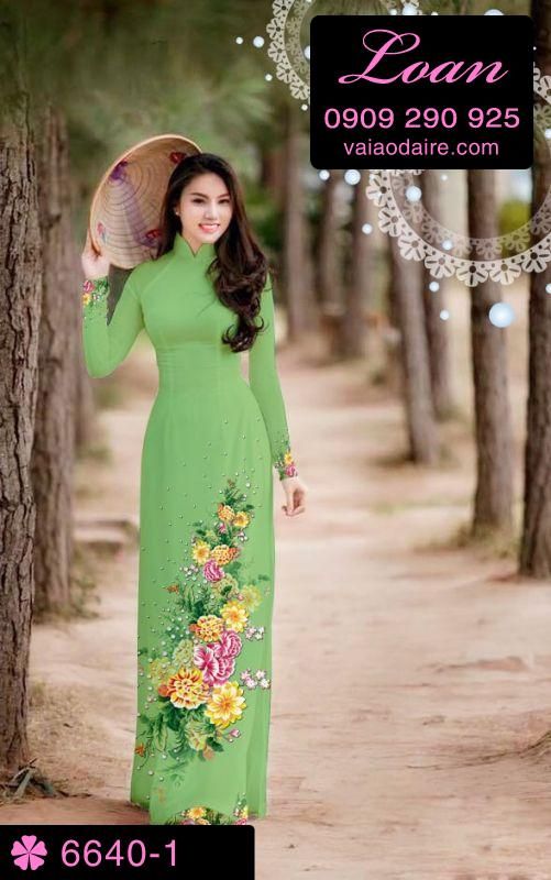 Vải áo dài hoa chùm