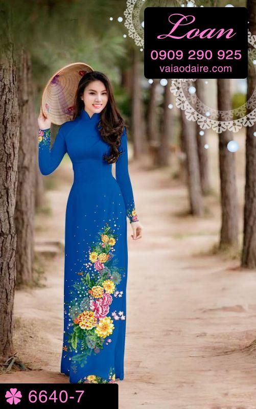Vải áo dài hoa chùm