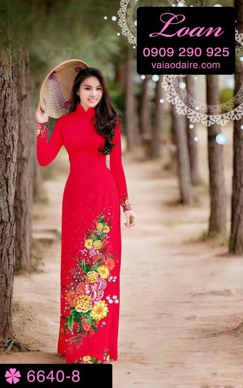 Vải áo dài hoa chùm