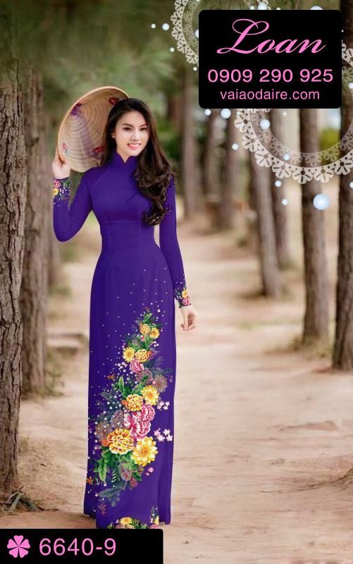 Vải áo dài hoa chùm