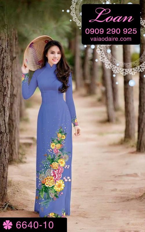 Vải áo dài hoa chùm