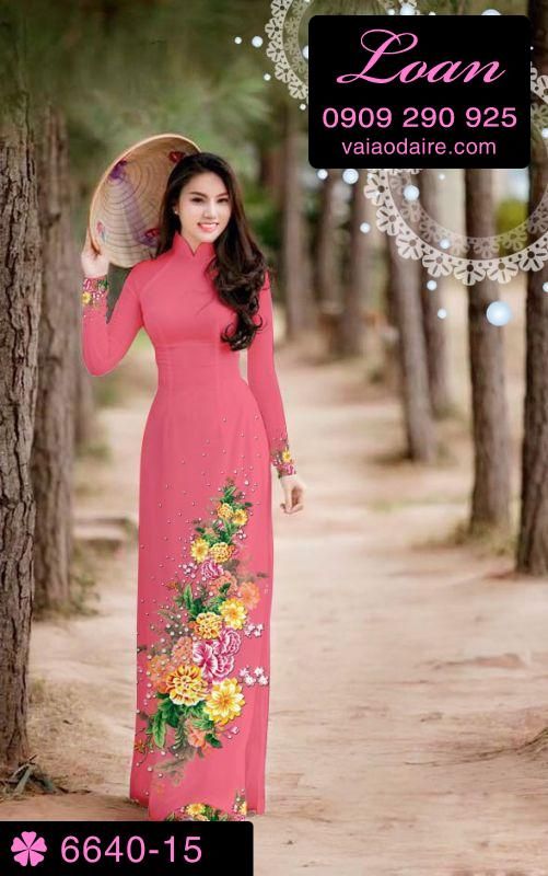 Vải áo dài hoa chùm