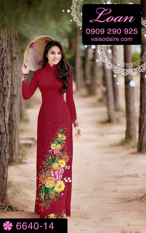 Vải áo dài hoa chùm