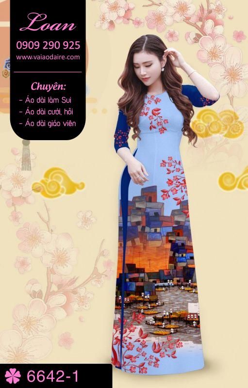 Vải áo dài phong cảnh