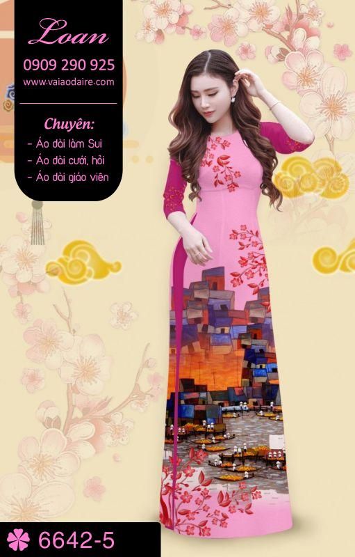 Vải áo dài phong cảnh