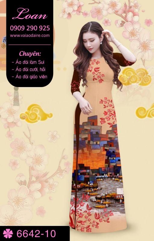 Vải áo dài phong cảnh