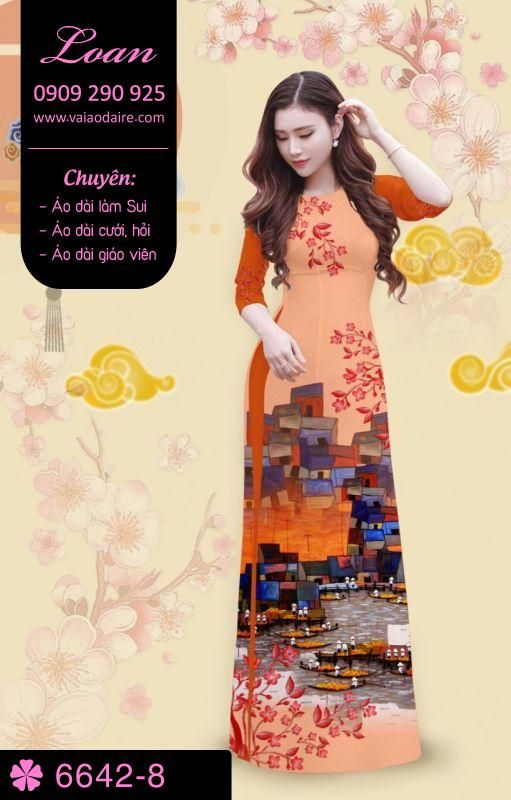 Vải áo dài phong cảnh