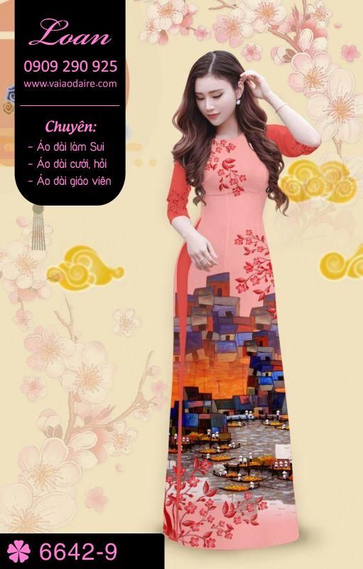 Vải áo dài phong cảnh