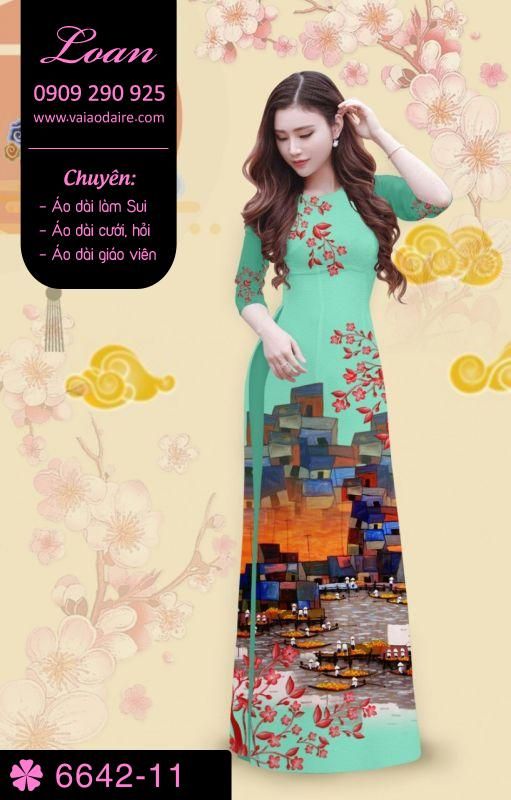 Vải áo dài phong cảnh