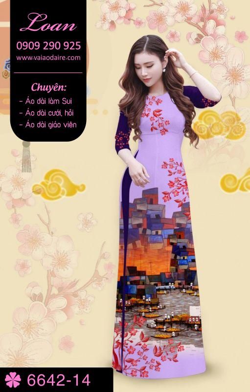 Vải áo dài phong cảnh