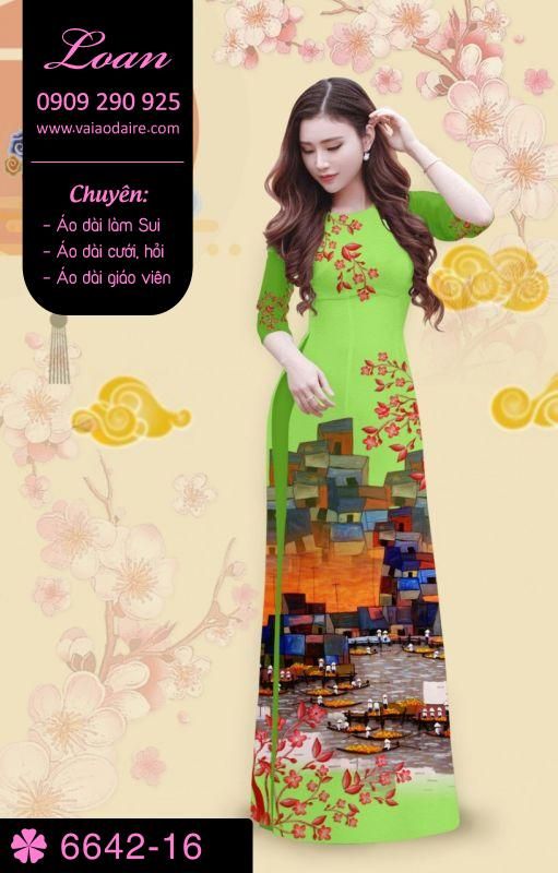 Vải áo dài phong cảnh