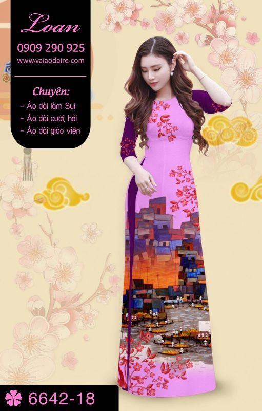 Vải áo dài phong cảnh