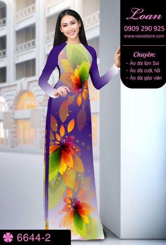 Vải áo dài hoa 3D