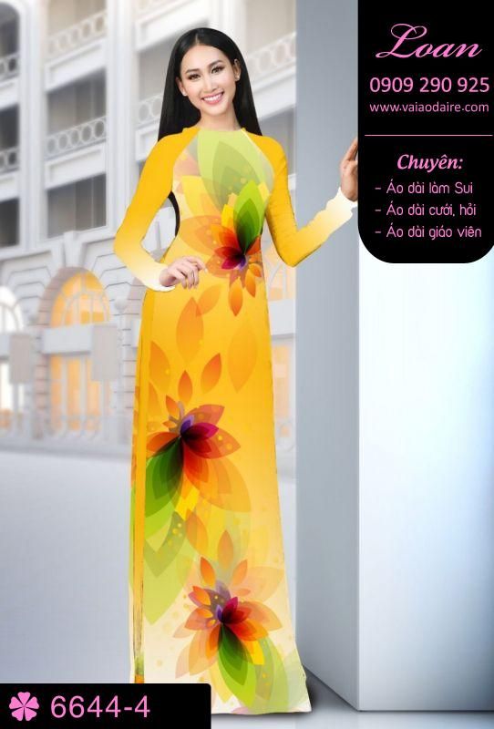 Vải áo dài hoa 3D