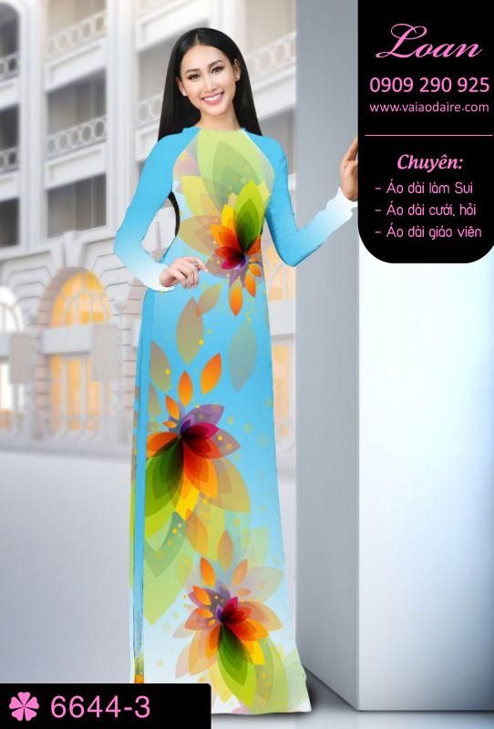 Vải áo dài hoa 3D