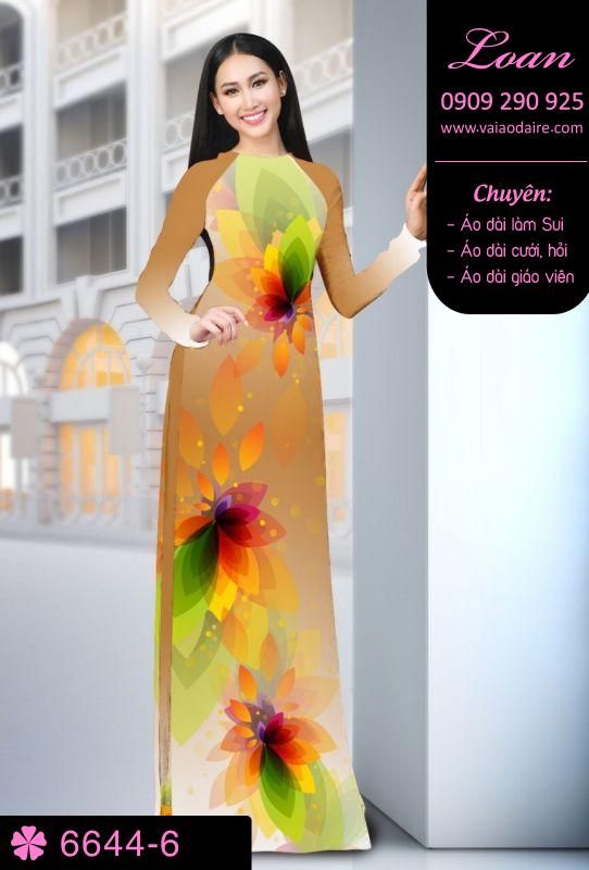 Vải áo dài hoa 3D