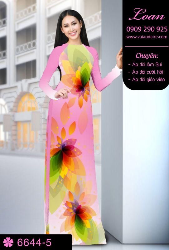 Vải áo dài hoa 3D