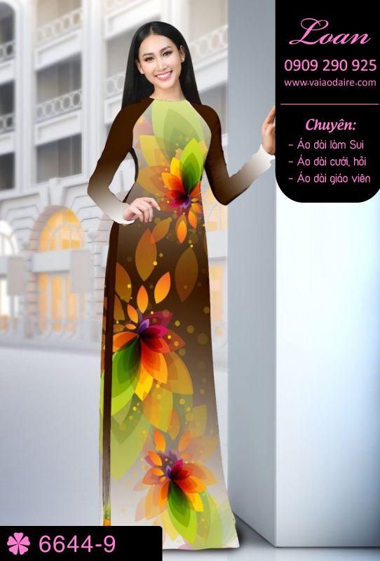 Vải áo dài hoa 3D