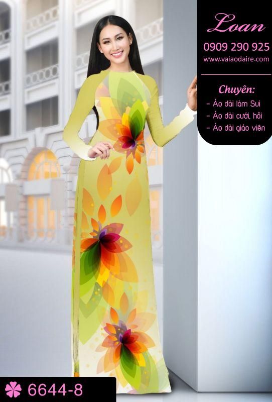Vải áo dài hoa 3D