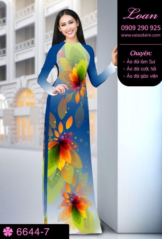 Vải áo dài hoa 3D