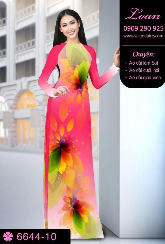 Vải áo dài hoa 3D