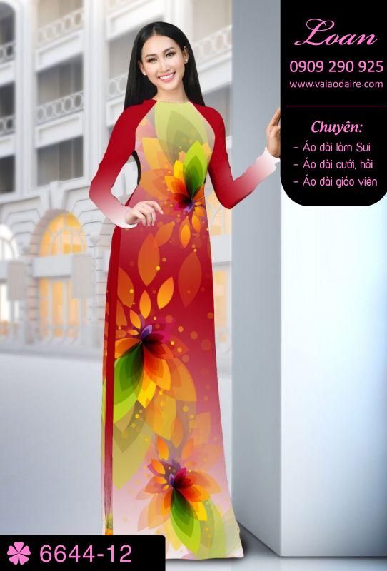 Vải áo dài hoa 3D