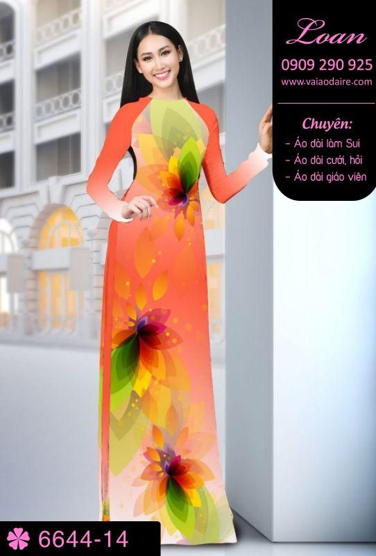 Vải áo dài hoa 3D