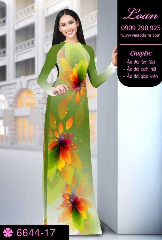 Vải áo dài hoa 3D