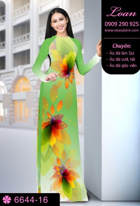 Vải áo dài hoa 3D