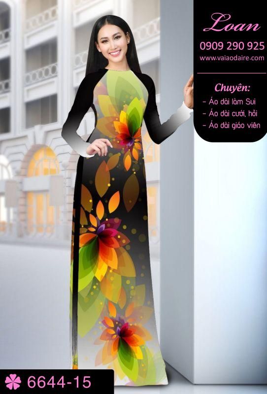 Vải áo dài hoa 3D