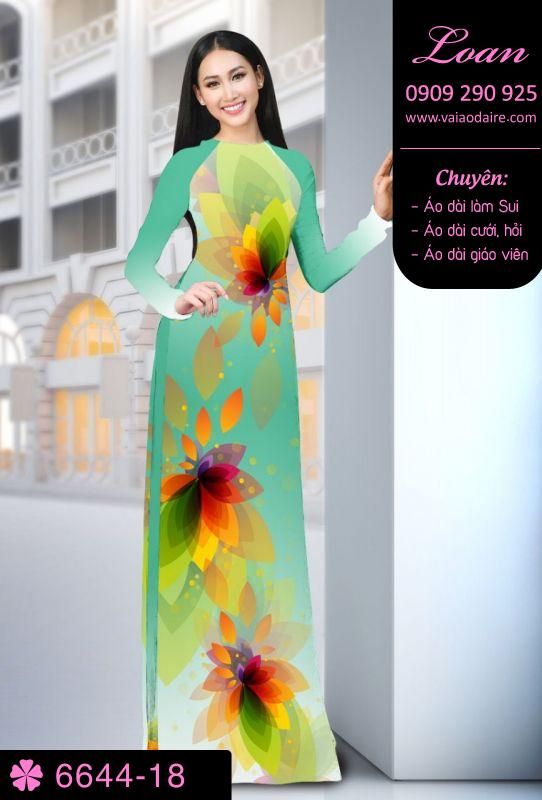 Vải áo dài hoa 3D