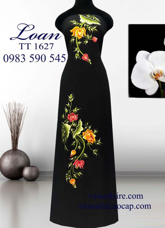 Vải áo dài thêu hoa