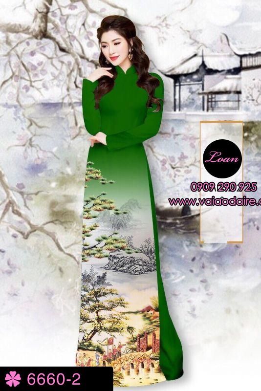 Vải áo dài phong cảnh