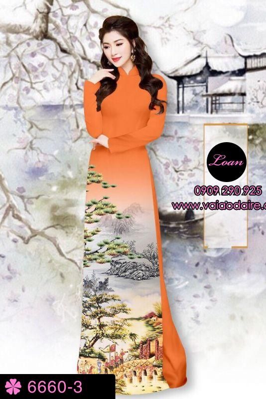 Vải áo dài phong cảnh